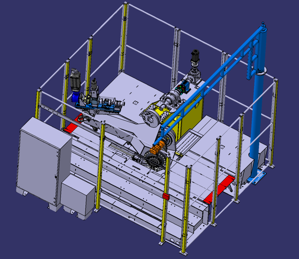 robotic aircraft transmission tester rendering