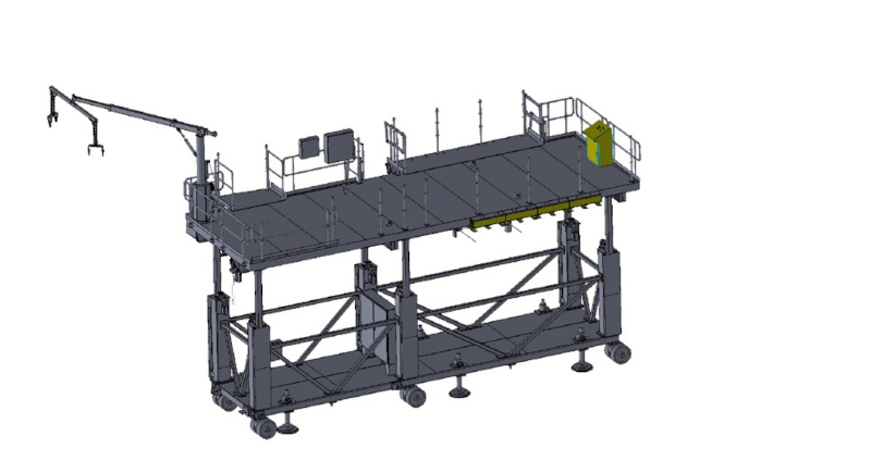 collapsible guard rail system rendering
